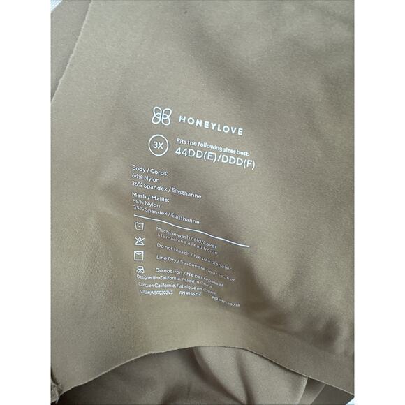 Honeylove Bra Crossover V Neck Nude Wireless 3X 44DD(E)/DDD(F) - Picture 8 of 14